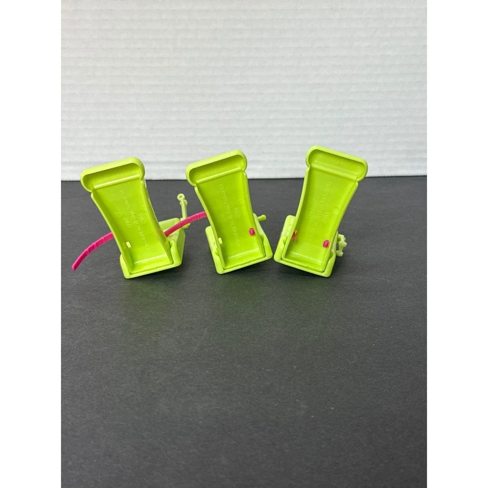 Vintage 1992 Mattel Polly Pocket Starlight Express Airplane Seats Lime Green 3pc